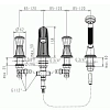 Смеситель для ванны с душем Jado Perlrand Cristal H3166A4 золото