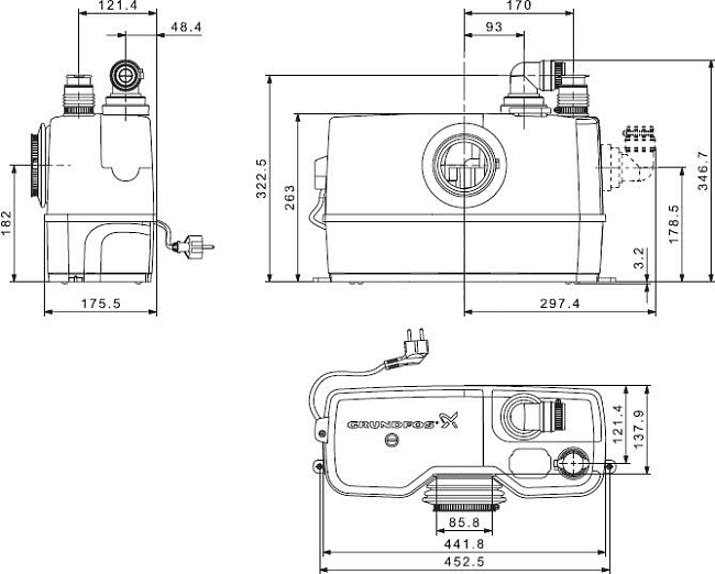 Канализационный насос Grundfos Sololift2 WC-1 97775314 белый