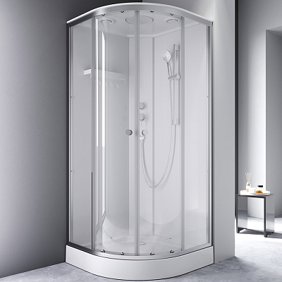 Душевая кабина Am.Pm X-Joy W94C-401-090MT 90х90см, с крышей, стекло прозрачное, профиль хром матовый