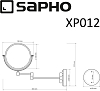 Косметическое зеркало Sapho Diamond XP012, бронза