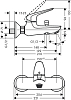 Смеситель для ванны Hansgrohe Novus 71040000, хром