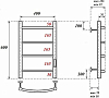 Полотенцесушитель электрический Point PN04846 П4 400x600 диммер справа, хром