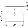 Раковина подвесная GEBERIT Smyle Square 500.259.01.1, белый