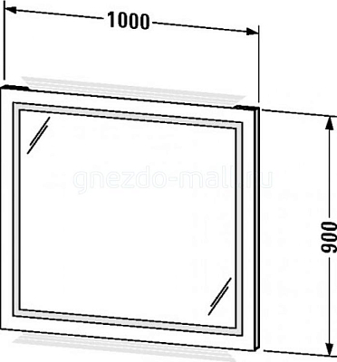 Зеркало с подсветкой 100х90 (белый лак) Duravit Esplanade ES909105656