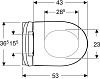 Комплект инсталляция Geberit с безободковым унитазом Geberit iCon Rimfree, 500.300.82.1 сиденье микролифт, с клавишей
