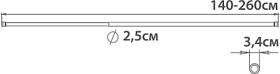 Карниз для ванны Fixsen FX-51-013 белый, телескопический
