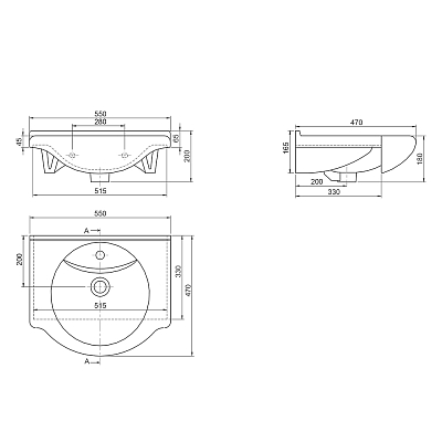Умывальник мебельный Opadiris CeraStyle Nil 55 066000-u-01 белый