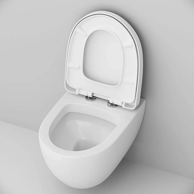Инсталляция Geberit Duofix Delta с безободковым унитазом AM.PM Awe C111738WH, сиденье микролифт, клавиша хром, 458.163.21.1/C111738WH/C117852WH
