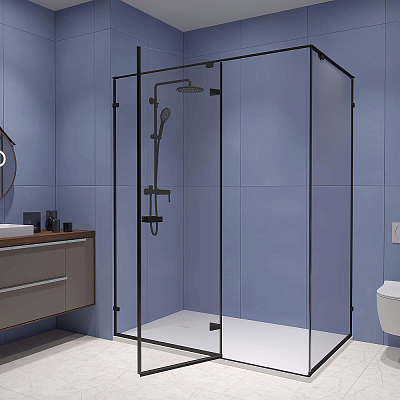 Душевой уголок RGW SV-040B 100х90 353204009-14 стекло прозрачное, профиль черный