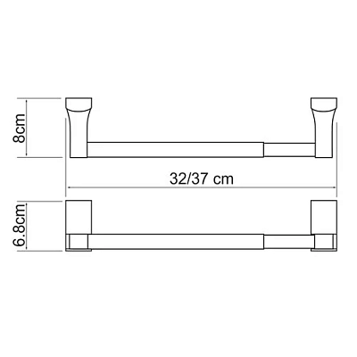 Полотенцедержатель WasserKRAFT Leine К-5000 K-5091 хром