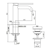 Смеситель для раковины Gattoni Circle Two 9142/91NS серый