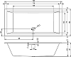 Акриловая ванна Riho Rething Cubic BR11C1500000000 190x90 см, заполнение через перелив, белая матовая