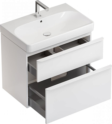 Тумба с раковиной Geberit Smyle Square 75 500.353.00.1-500.249.01.1 белый