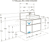 Тумба с раковиной Aquaton Мишель 80 1A2445K3MIX40, дуб эндгрейн/белый