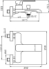 Смеситель для ванны с душем STWORKI Вестерос VS-03cr , однорычажный, латунь, настенный, российский