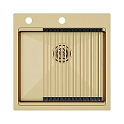 Кухонная мойка Paulmark Kroner PM705151-BG+R405-BG золото
