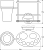 Полка FBS Luxia LUX 061 для зубных щеток и пасты со стаканом