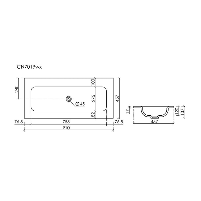 Раковина накладная Ceramica Nova Grace CN7019wx белый