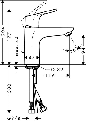 Смеситель для раковины Hansgrohe Focus 31603000, хром