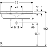 Раковина 75 см Geberit Renova Comfort Square 128575000 безбарьерная, белый