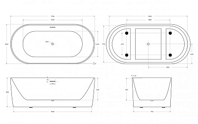 Акриловая ванна BelBagno BB411-1700-800 170x80, белый