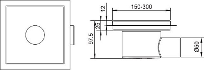 Душевой трап RGW SDR-11 Q 30x30 см, 21211130-02