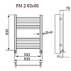 Полотенцесушитель водяной Ника Modern ЛМ 2 60/50 с вентилями хром