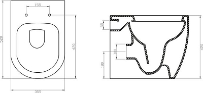 Приставной унитаз BelBagno Marino BB105CBR безободковый