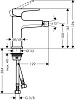 Смеситель для биде Hansgrohe Metropol 32520000 с донным клапаном Push-Open, хром