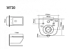 Подвесной унитаз Black&White Universe W-730, подвесной, безободковый, сиденье микролифт , белый