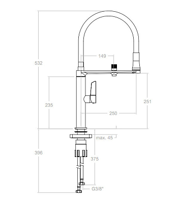 Смеситель для раковины RamonSoler Kitchen magnet 898801MCNC никель брашированный