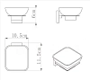 Мыльница Rain Bowl Cube 2785-1BP белый;черный