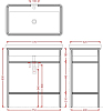 Консоль для раковины 80 см ArtCeram Fuori Scala ACA057 17, черный матовый