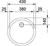 Кухонная мойка 43 см Franke Rambla RAX 610-38 101.0017.998, нержавеющая сталь