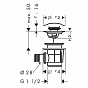 Донный клапан для ванны Hansgrohe 50107000 хром