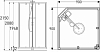 Передняя стенка душевой кабины 90x90 Ido Showerama 10-5 Comfort 558.210.00.1 матовый хром + прозрачное стекло