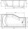 Акриловая ванна STWORKI Кронборг R 150x75 см, с ножками