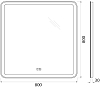 Зеркало с подсветкой и подогревом BelBagno SPC-MAR-800-800-LED-TCH-WARM