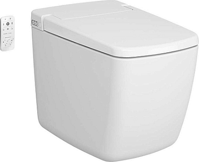 Приставной унитаз VitrA V-Care Prime 7232B403-6217 безободковый, с биде и сиденьем микролифт, белый