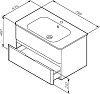 Тумба под раковину Am.Pm Bliss D 80 см M55FHX0802WG, белый глянец