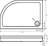 Душевой поддон Bas Раунд 120x80 ПН00069 левый, белый