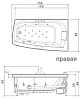 Акриловая ванна Jacuzzi Folia 9550-532A Sx/Dx белый