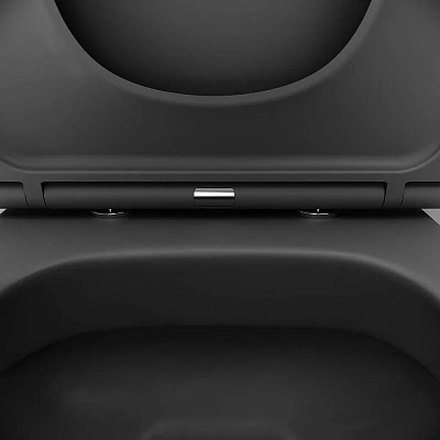 Подвесной безободковый унитаз Damixa Sirius DX86C1700MBSC, с сиденьем микролифт, черный матовый