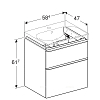 Тумба с раковиной Geberit Smyle Square пекан 500.229.01.1+500.352.JR.1