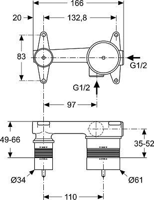 Скрытая часть Ideal Standard BUILT-IN A5948NU