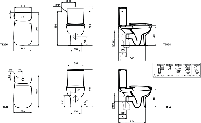 Унитаз-компакт Ideal Standard Esedra T283401 с бачком T282801