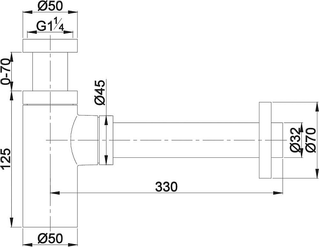 Сифон для раковины Omnires A186BL, черный