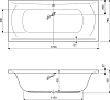 Акриловая ванна Cezares Arena 170х75 ARENA-170-75-45