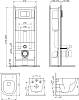 Инсталляция с подвесным унитазом Damixa Apollo DX22.IS10101.1700 с сиденьем микролифт и белой клавишей смыва