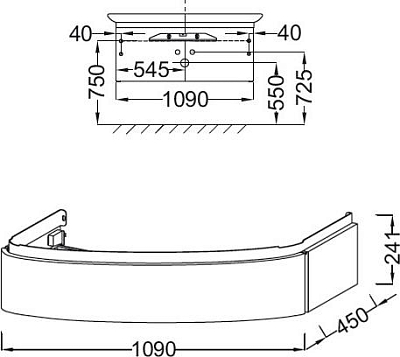Тумба под раковину 110 см Jacob Delafon Presquile EB1101-V13 коричневый